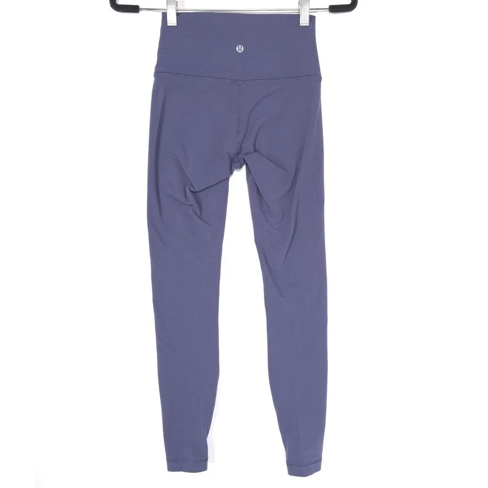 LULULEMON Womens Leggings Ankle 4 Purple Athletic Stretch High Rise